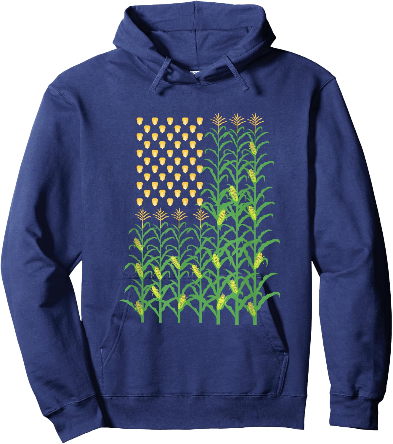 Corn Farmer - American Flag Crop Farmers Farm Farming Gift Hoodie - Hoodie | Navy