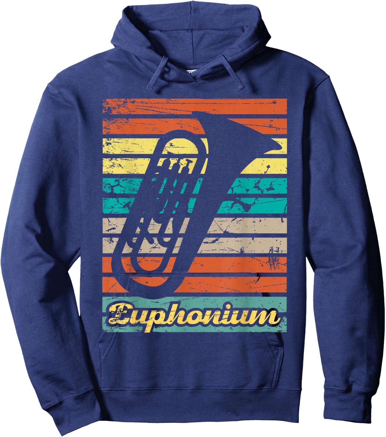 Retro Euphonium Player Euphoniumist Marching Band Hoodie - Hoodie | Navy