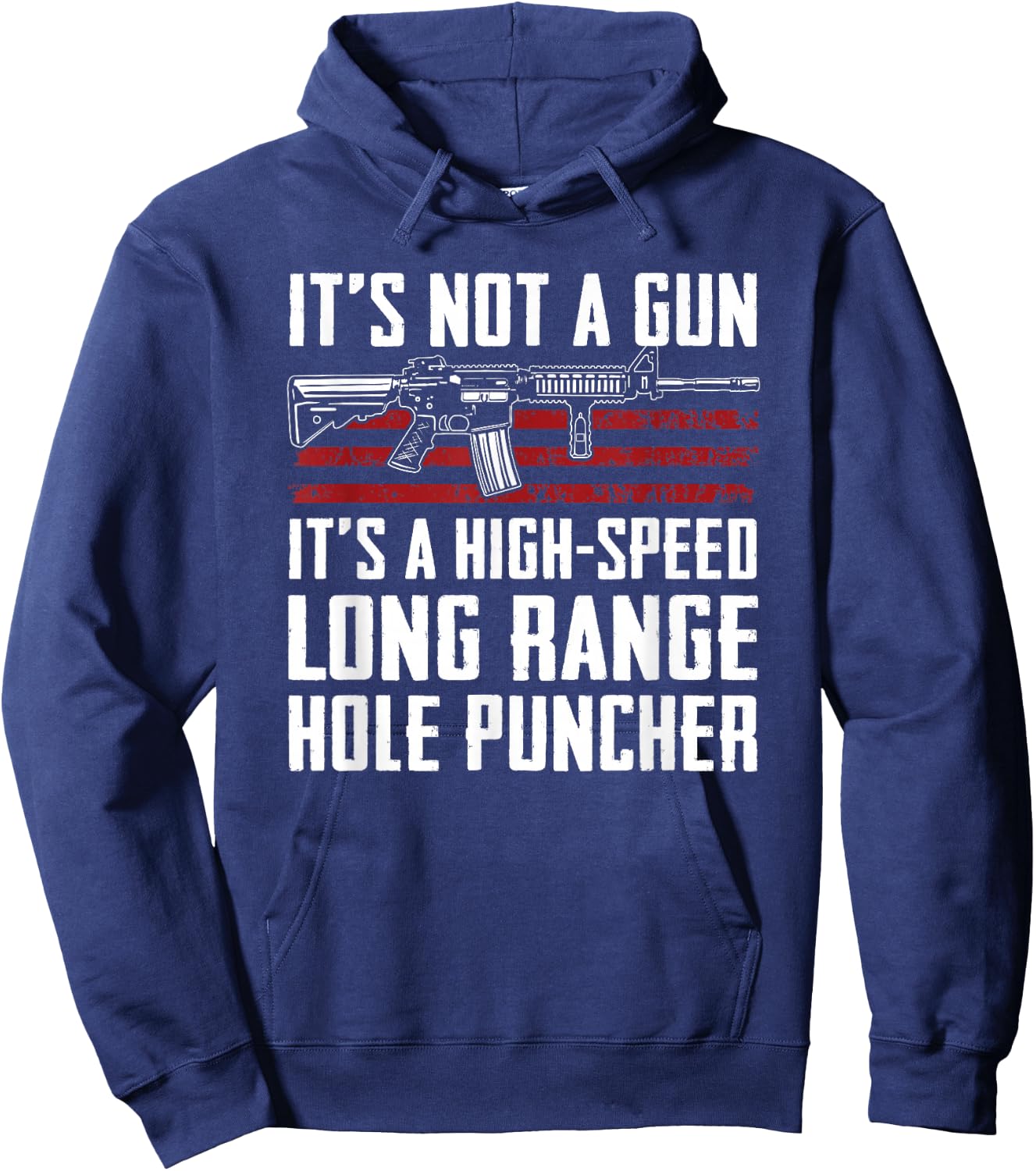 High Speed Long Range Hole Puncher - Gun Joke Funny AR15 Hoodie - Hoodie | Navy