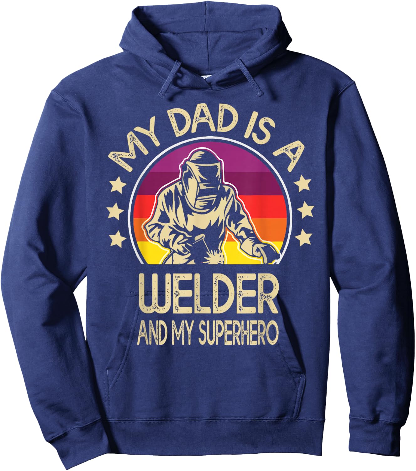 My Dad Is A Welder Son Daughter Welding Weld Kids Boys Girls Hoodie - Hoodie | Navy