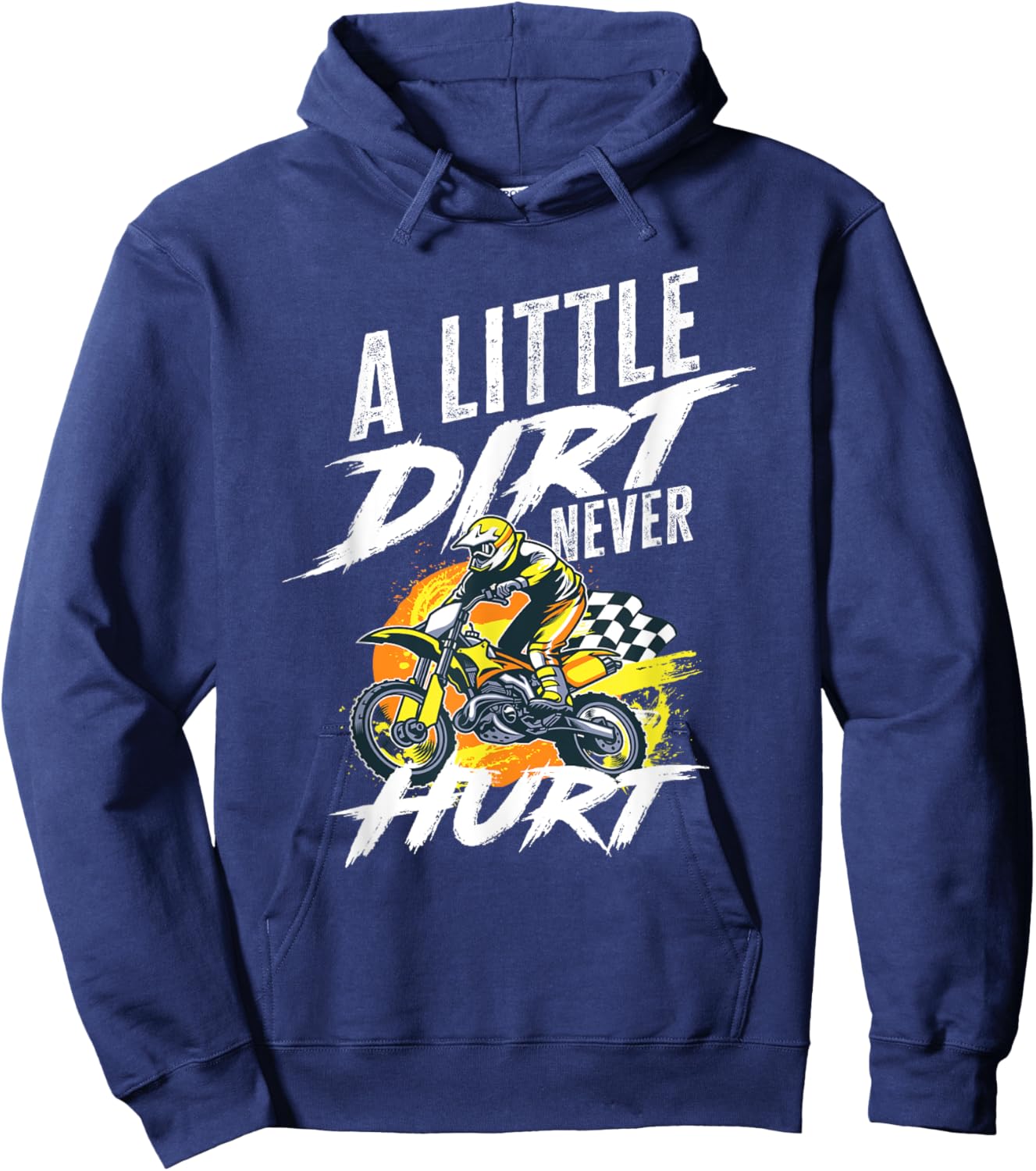 A Little Dirt Never Hurt - Boys Girls Motocross Hoodie - Hoodie | Navy