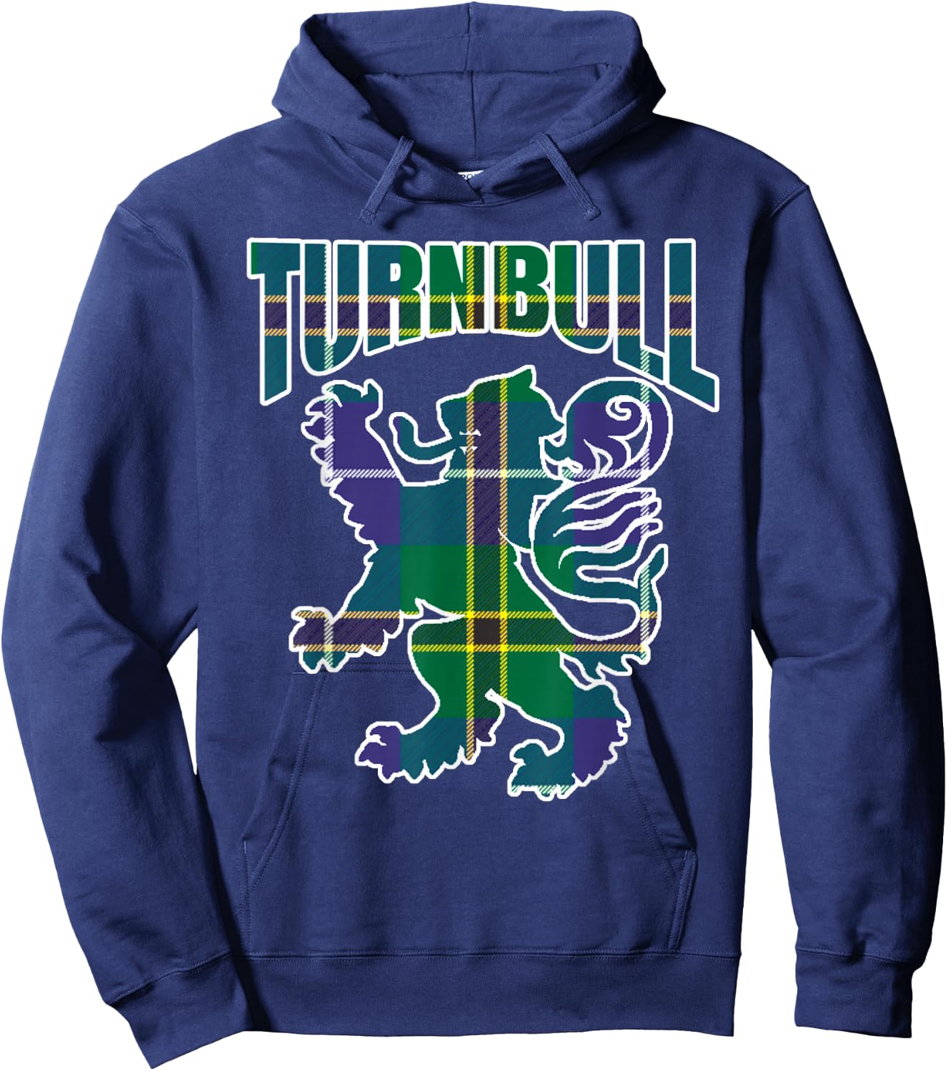 Turnbull Clan Kilt Tartan Lion Namesake Scottish Hoodie - Hoodie | Navy