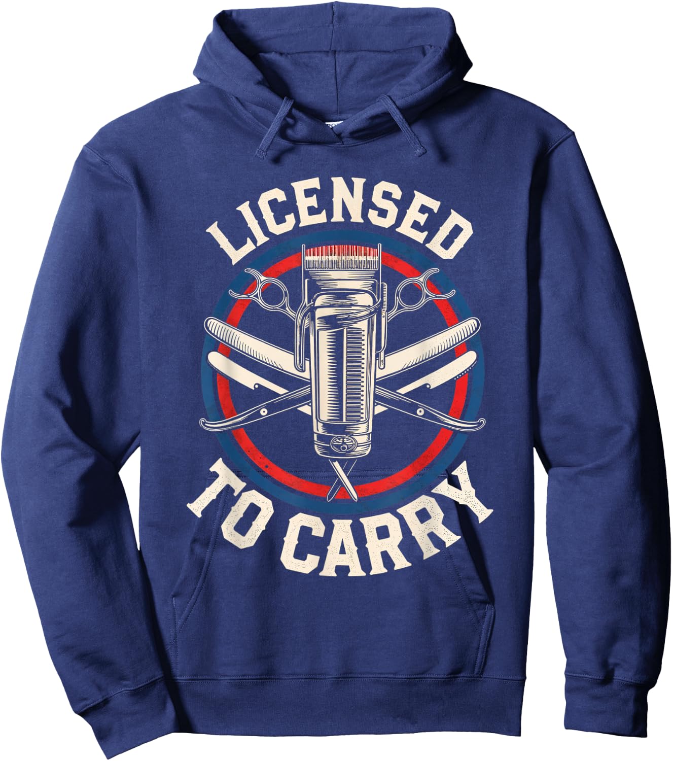 Licensed To Carry Barber Haircutting Tools Hairstylist Hoodie - Hoodie | Navy