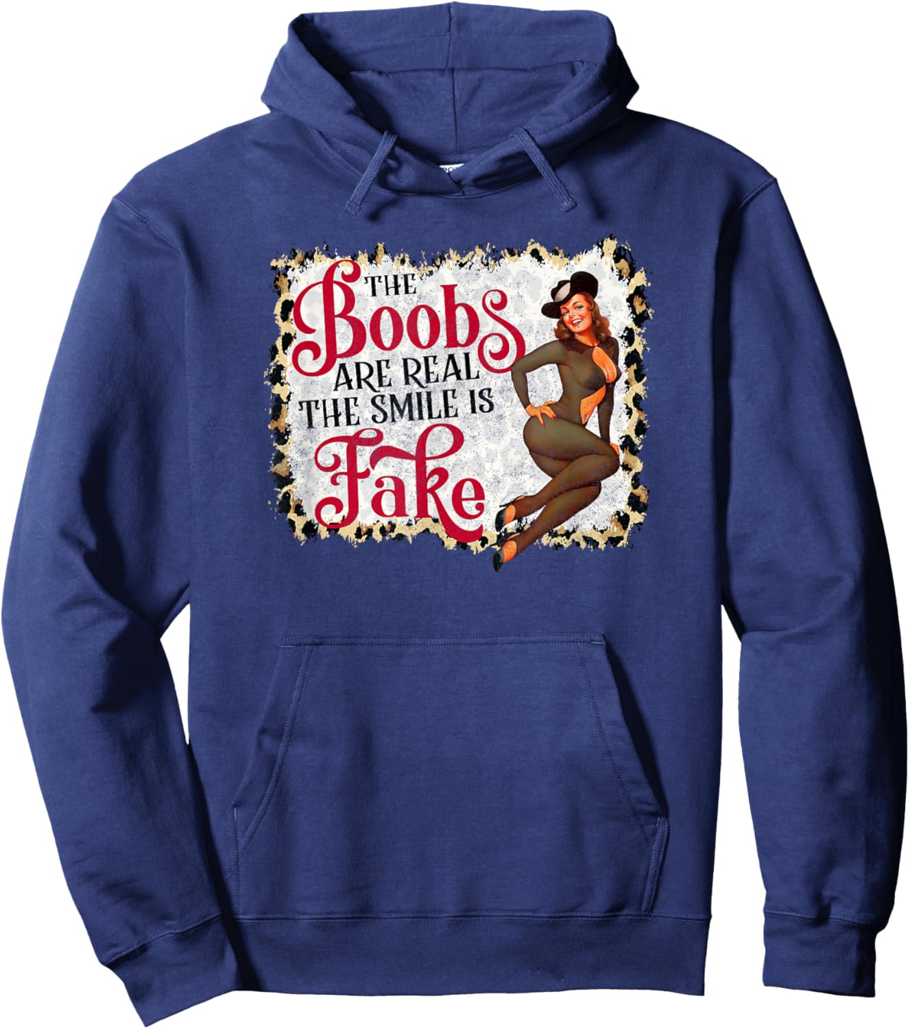 Sassy girl The boobs are real the smile is fake Hoodie - Hoodie | Navy