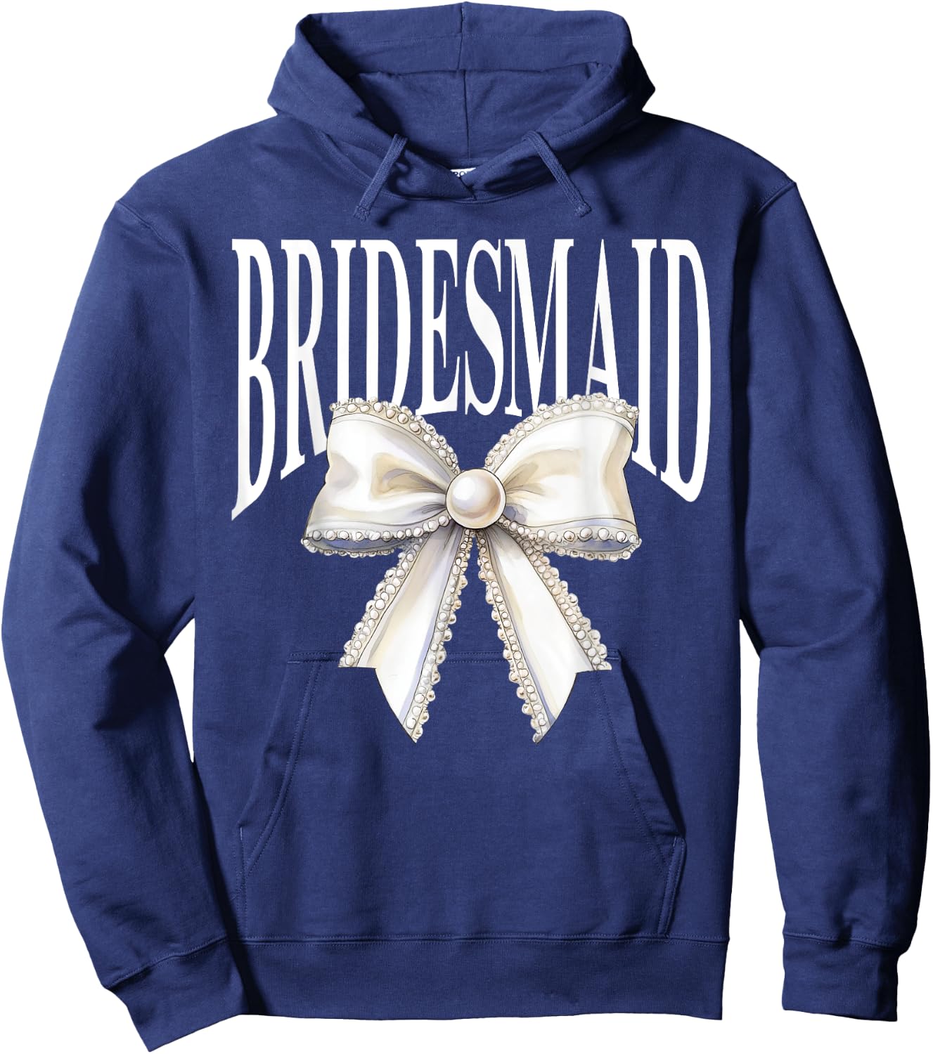 Bridesmaid Retro Bow Bachelorette Party Bride I Do Crew Hoodie - Hoodie | Navy