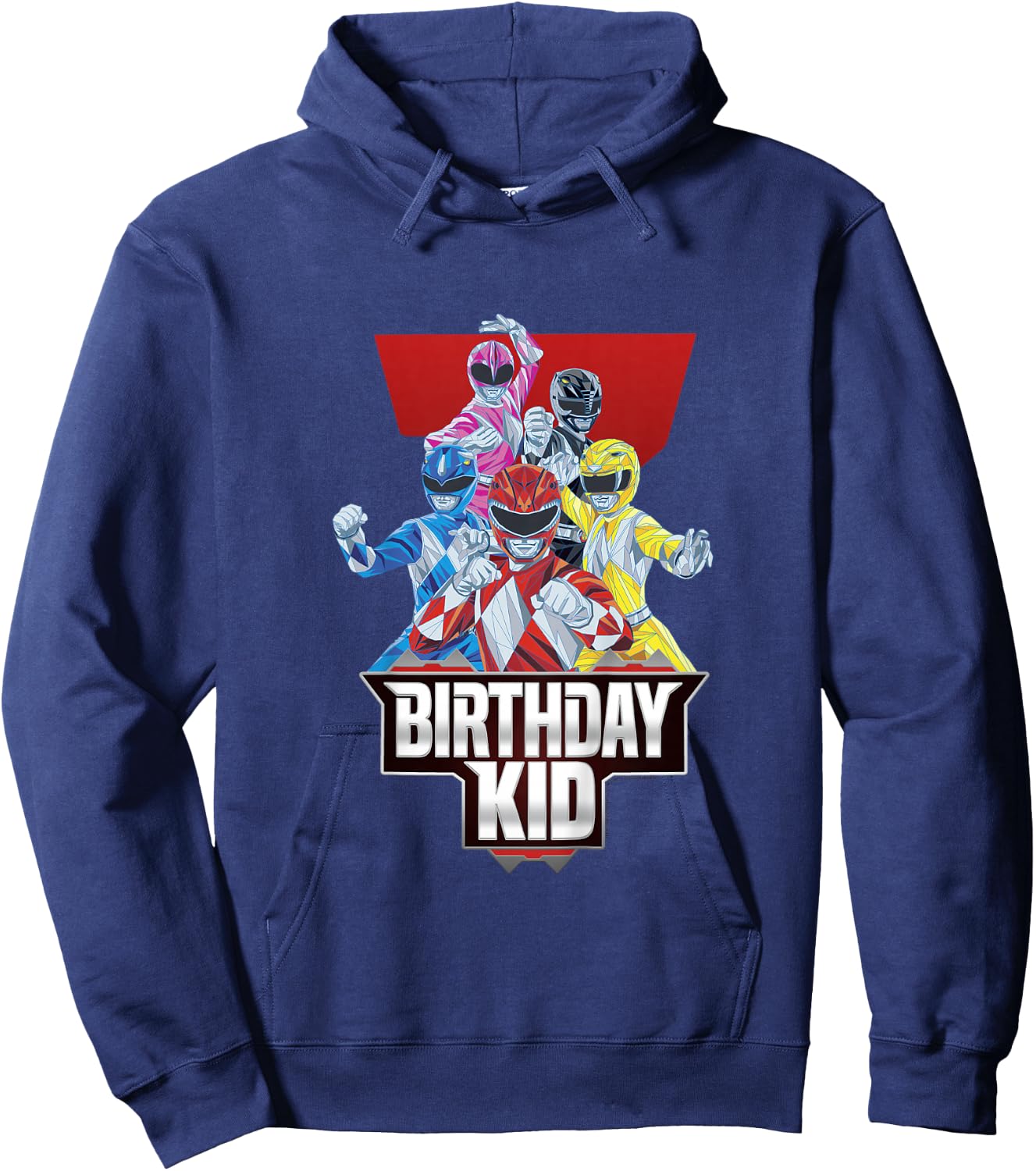 Power Rangers Birthday Kid Mighty Morphin' Group Shot Youth Hoodie - Hoodie | Navy
