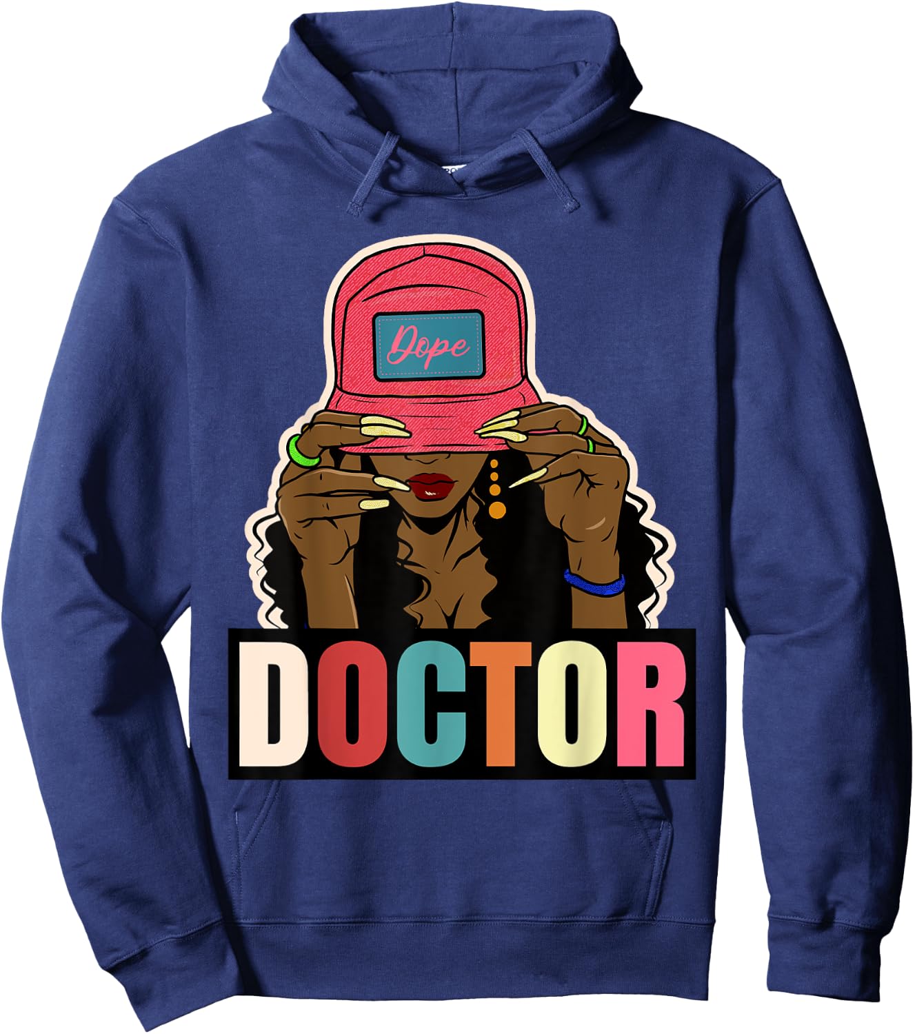 Unapologetically Dope Doctor Black Afro Black History Ladies Hoodie - Hoodie | Navy