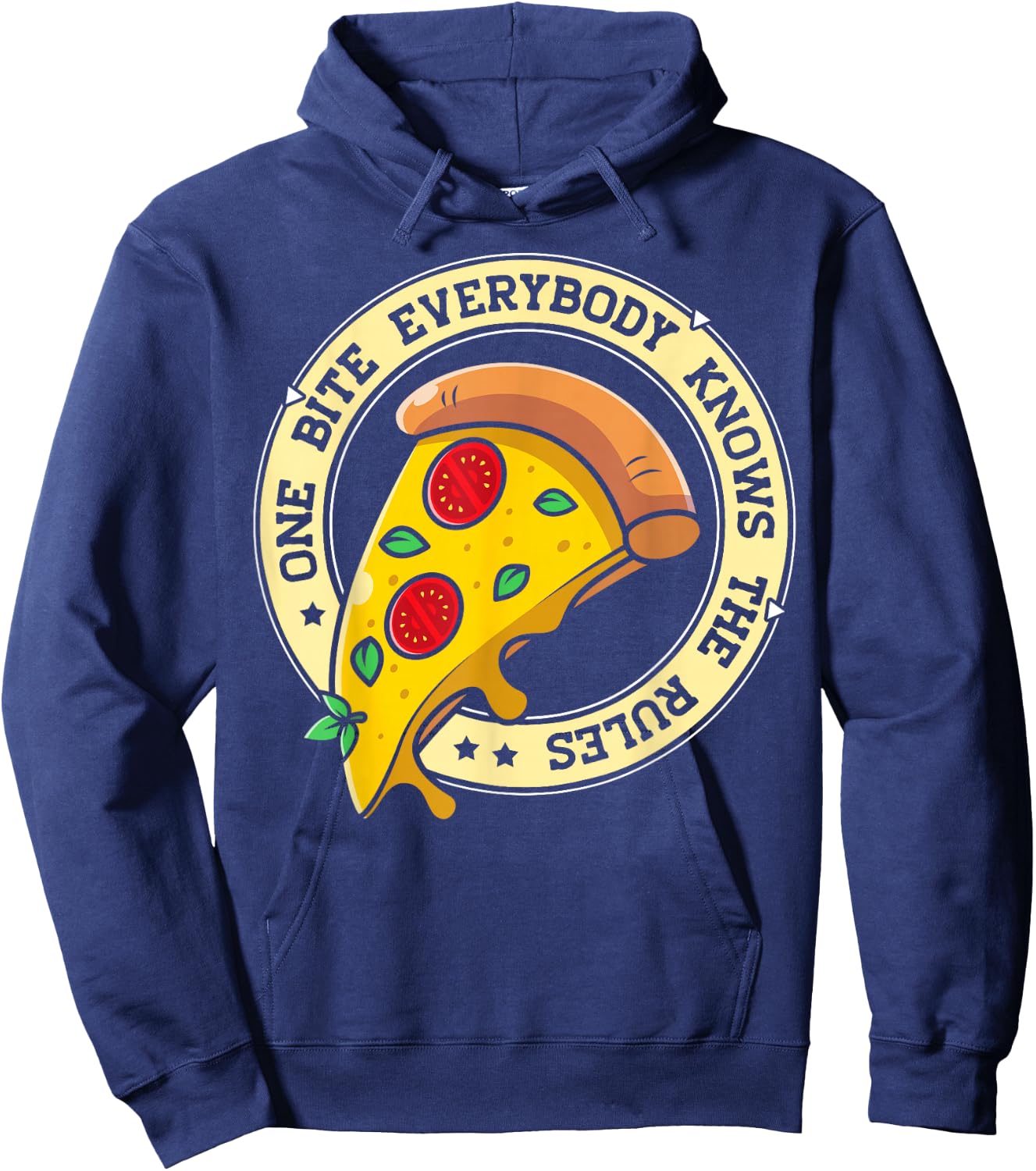 Funny 1 Pizza Everybody Knows The Rules Food Lover Hoodie - Hoodie | Navy