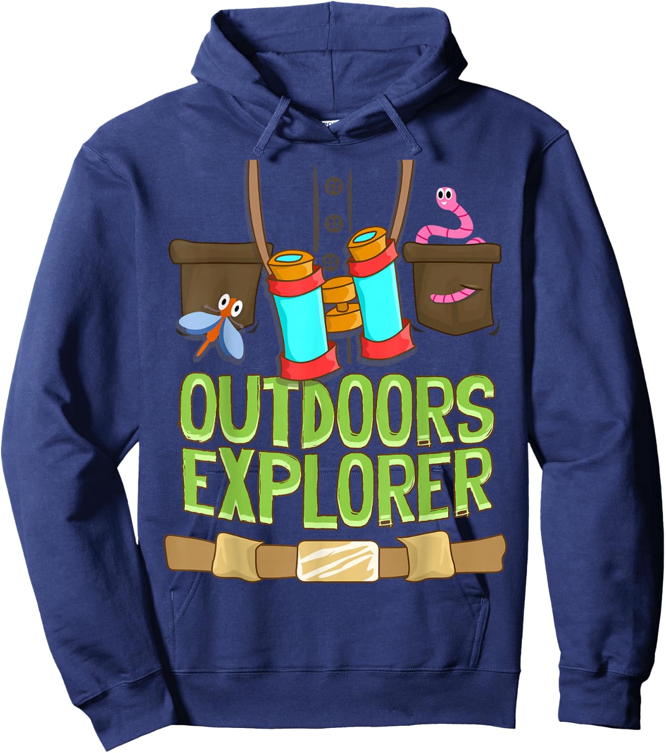 Outdoors Explorer Zookeeper Vest Bugs Binoculars Safari Kids Hoodie - Hoodie | Navy
