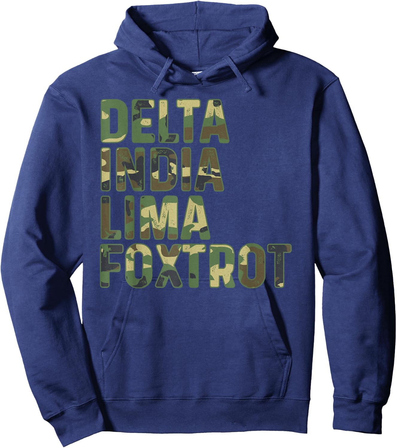 Military Camouflage Delta India Lima Foxtrot DILF Hoodie - Hoodie | Navy