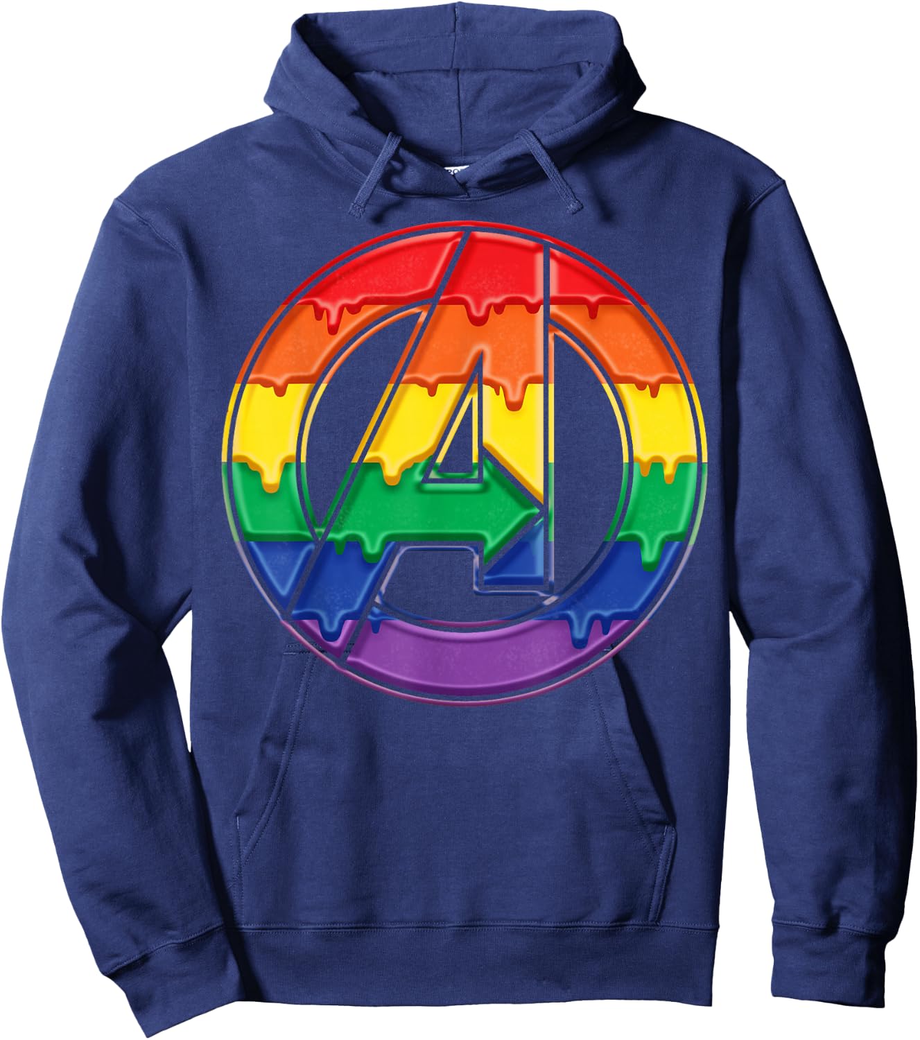 Marvel Avengers Rainbow Drip Logo Hoodie - Hoodie | Navy
