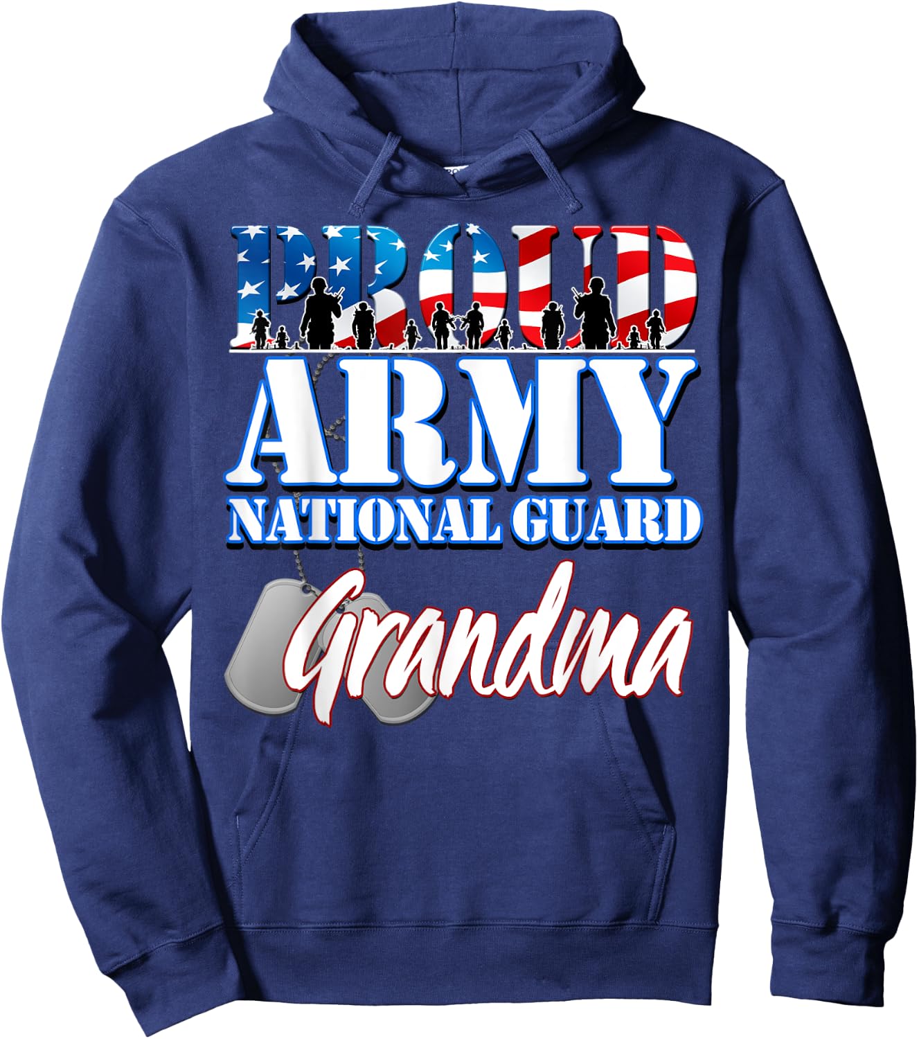 Proud Army National Guard Grandma Grandparents Day Shirt Hoodie - Hoodie | Navy