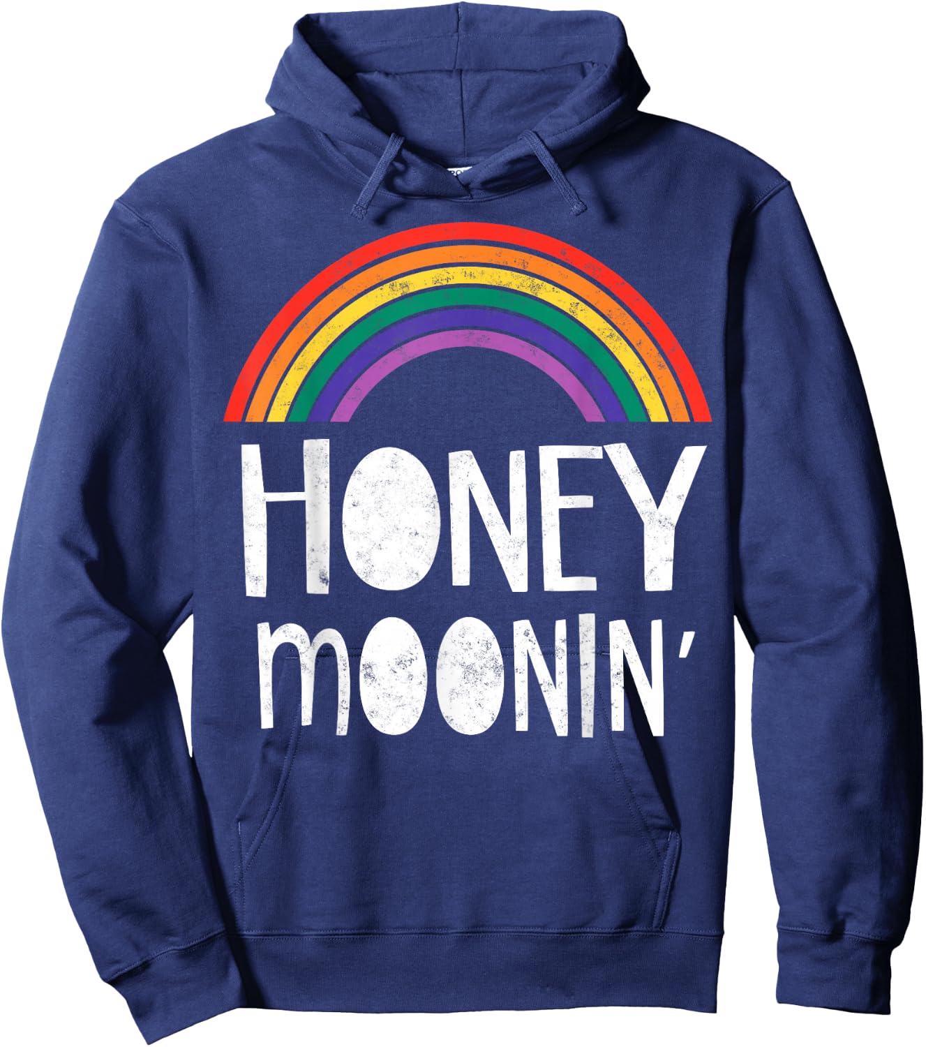 Gay Lesbian Just Married Wedding Party LGBT Honeymoon Hoodie - Hoodie | Navy