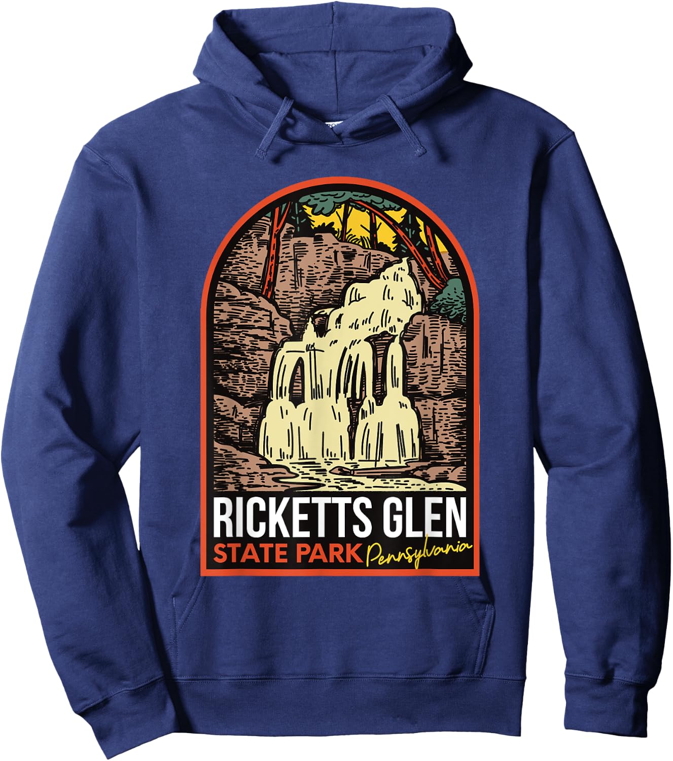 Ricketts Glen State Park Pennsylvania Vintage Hoodie - Hoodie | Navy