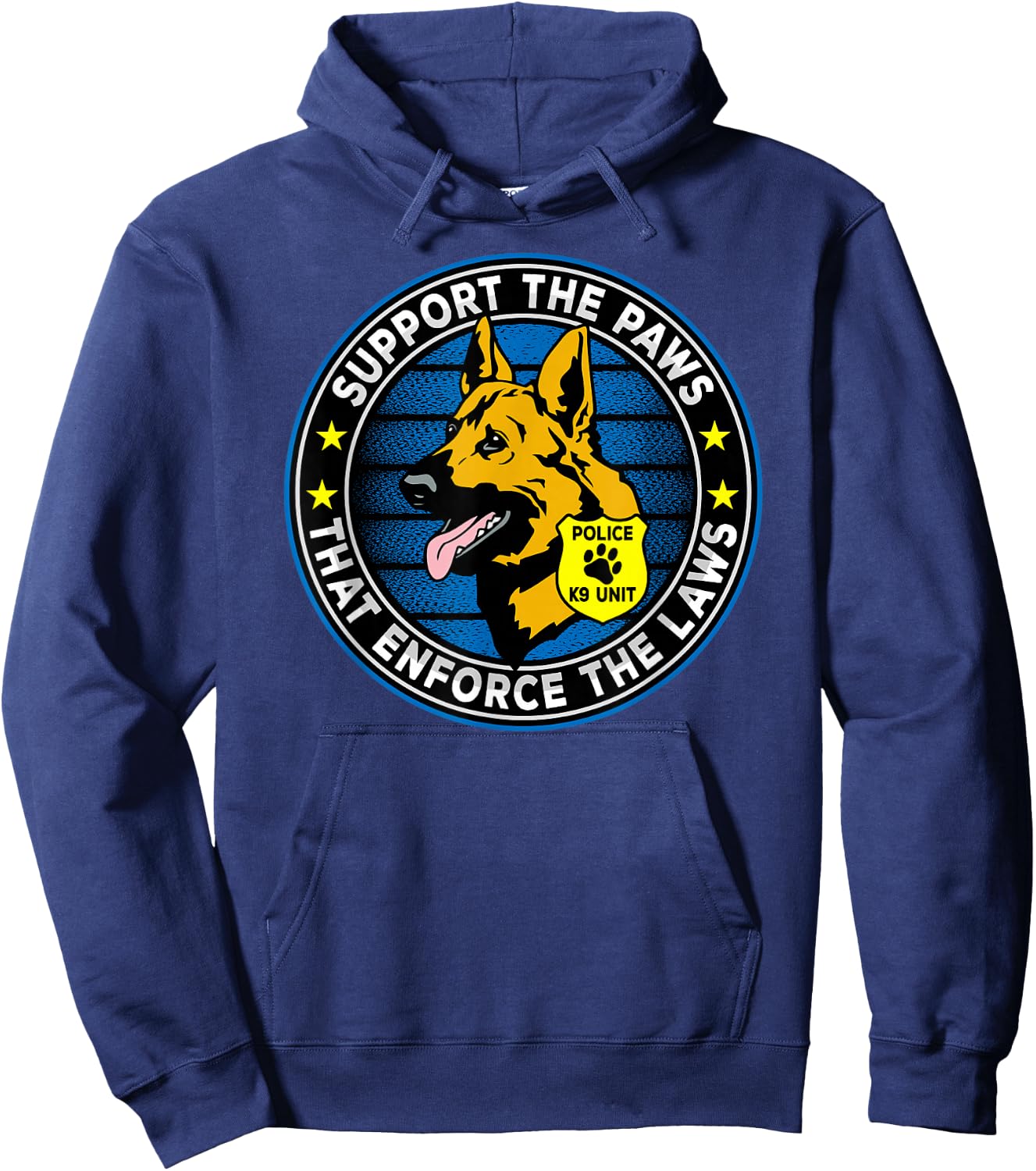 Support The Paws That Enforce The Laws Police K9 Dog Hoodie - Hoodie | Navy