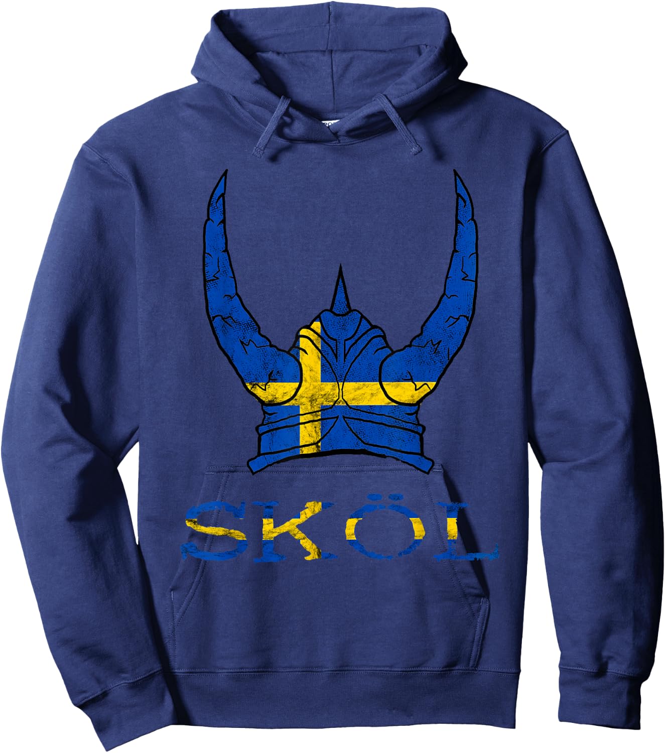 Skol Swedish Viking Helmet Sweden Nordic Northman Swede Hoodie - Hoodie | Navy
