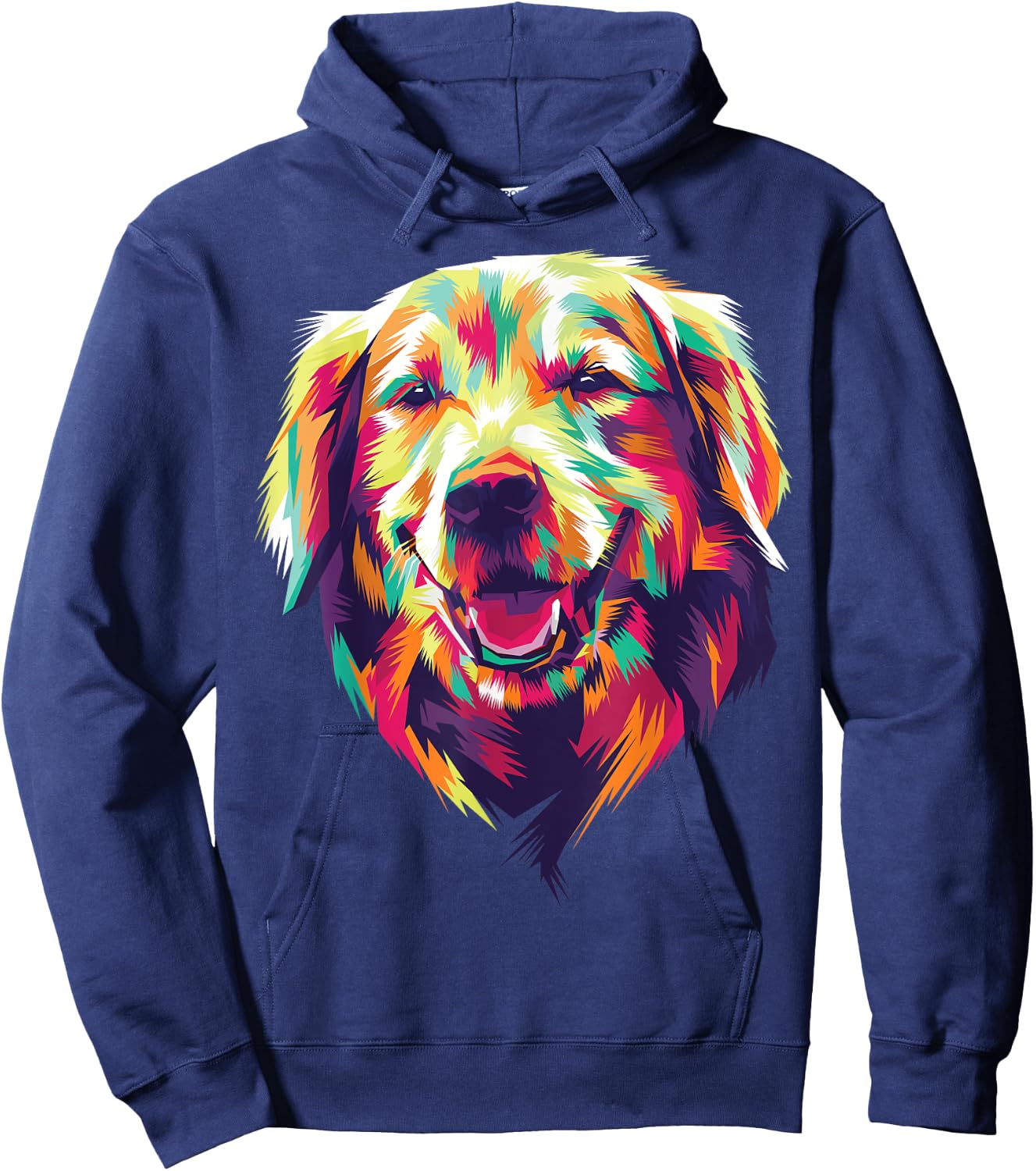 colorful Golden Retriever head face dog for lovers of dogs Women Kids Hoodie - Hoodie | Navy