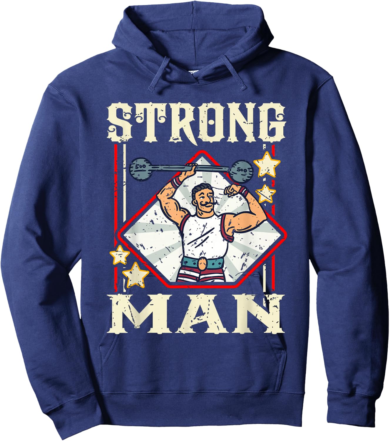 Bearded Strongman Carnival Party Circus Themed Apparel Hoodie - Hoodie | Navy