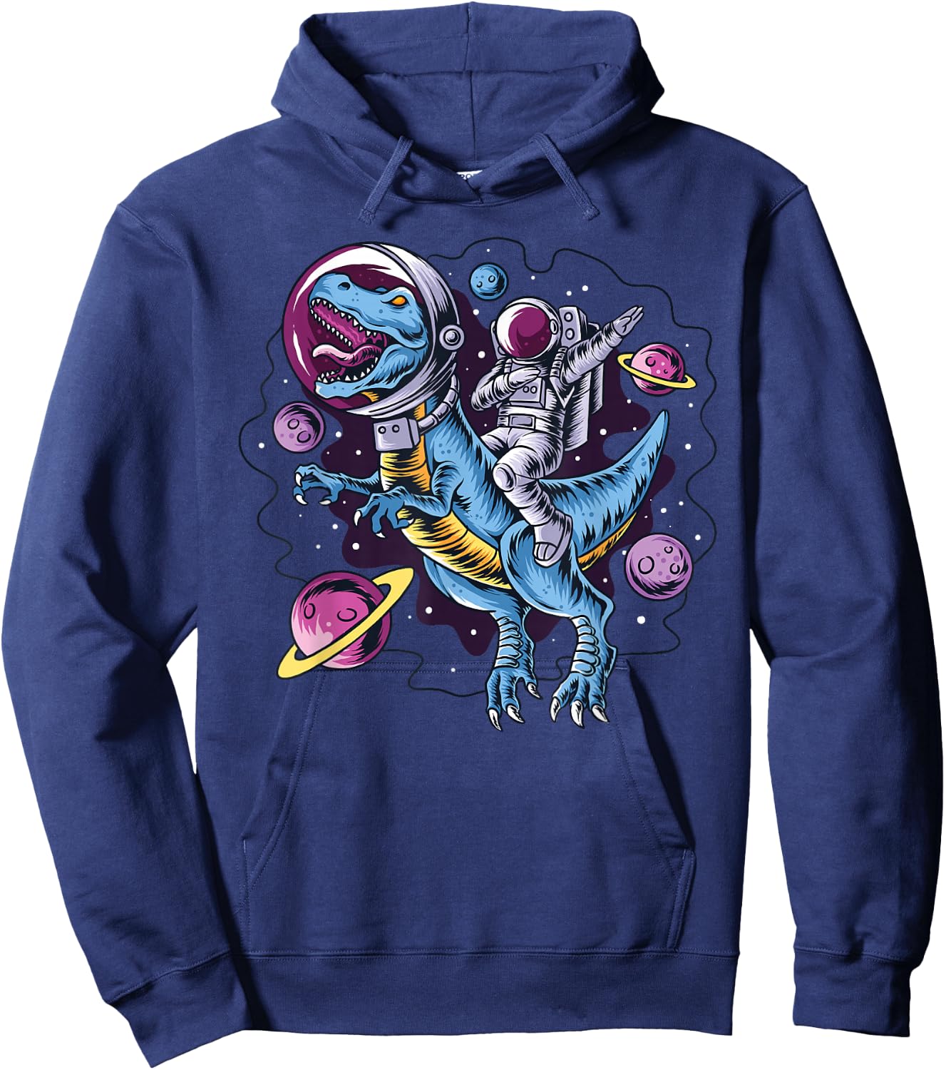 Dabbing Astronaut T-Rex Dinosaur Space All Moon Astronaut Hoodie - Hoodie | Navy