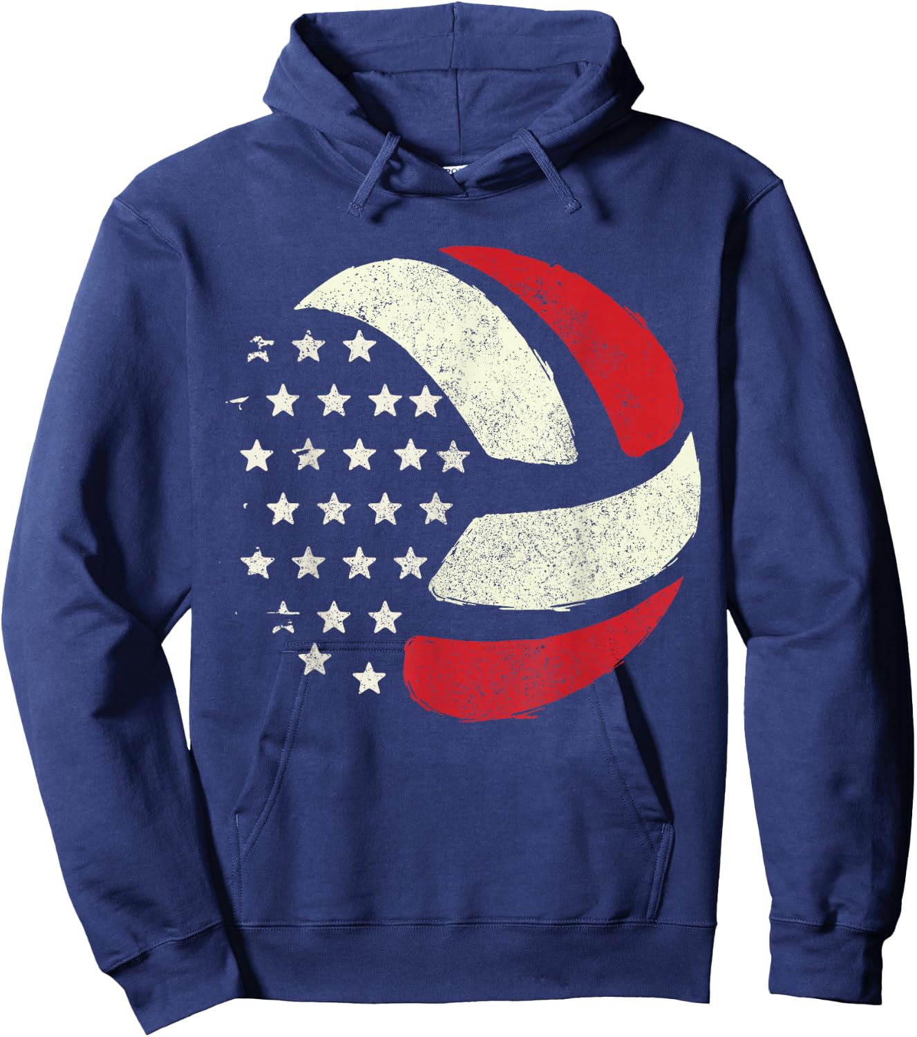 American Flag Patriotic 4th of July Volleyball Player Women Men Hoodie - Hoodie | Navy