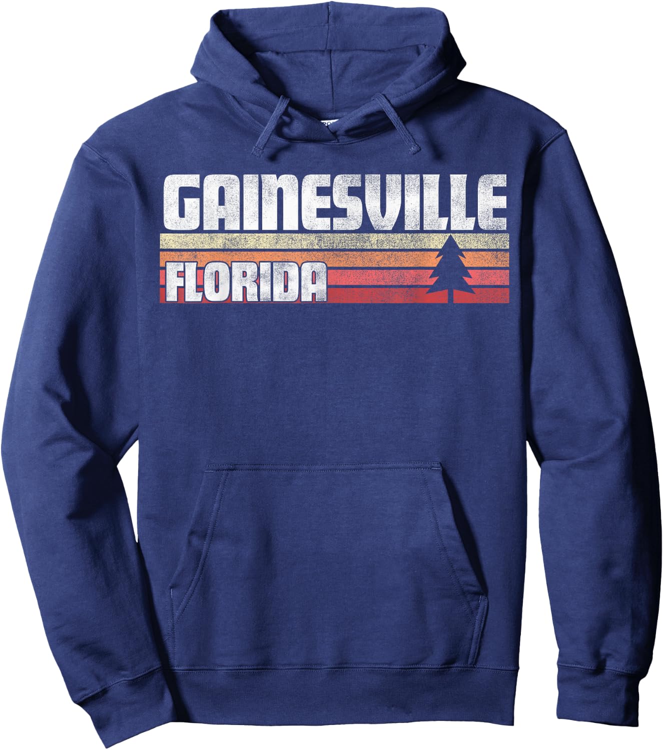 Gainesville Florida FL Gift Retro Style Vintage 70s 80s 90s Hoodie - Hoodie | Navy