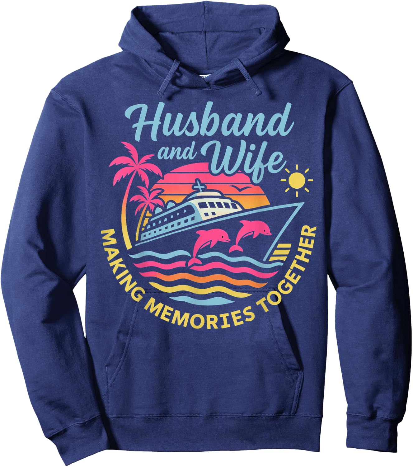 Husband and Wife Couple Matching Cruise Vacation Hoodie - Hoodie | Navy