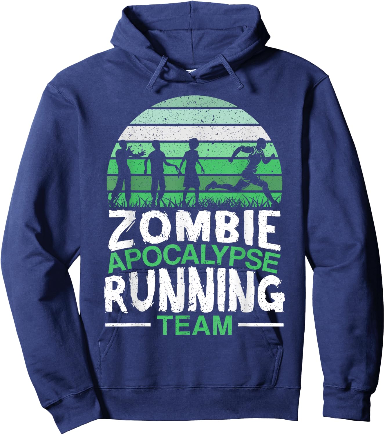 Zombie Apocalypse Running Team Halloween Trick Or Treat Hoodie - Hoodie | Navy