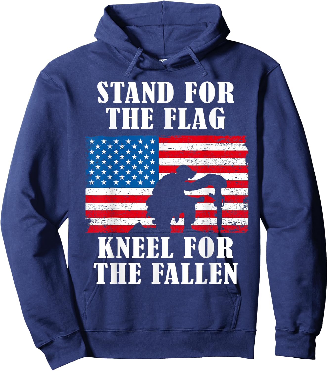 Stand for the Flag | Veterans Day Partiotic Military Hoodie - Hoodie | Navy