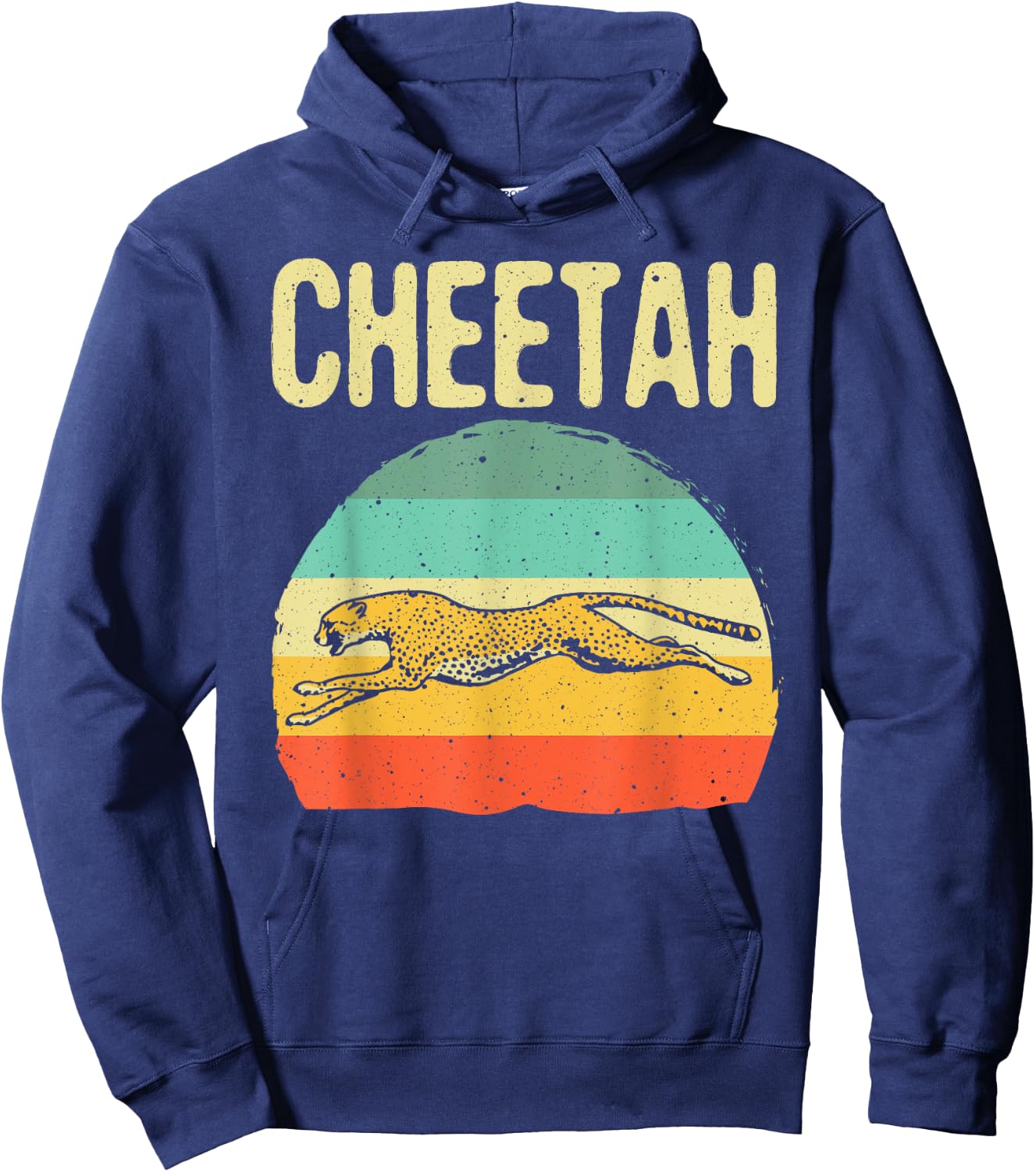 Funny Vintage Cheetah Art Boys Girls Leopard Safari Wildlife Hoodie - Hoodie | Navy