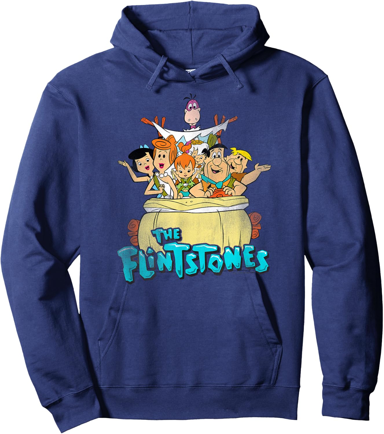 Popfunk The Flintstones Ride On Kids Blue Small Cartoon Hoodie - Hoodie | Navy