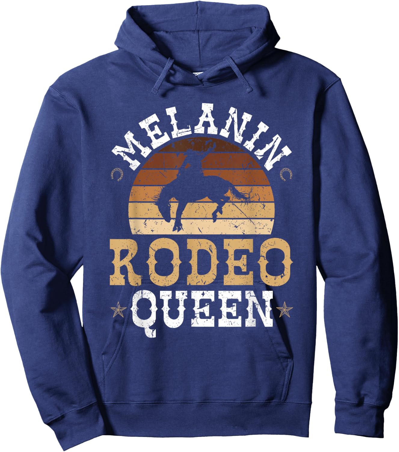 Melanin Rodeo Queen Bronc Rides African American Cowgirl Hoodie - Hoodie | Navy