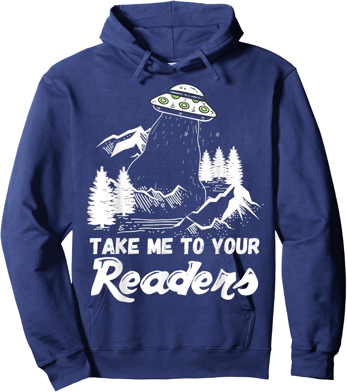 English Teacher Library Fun Alien Reading Gift Hoodie - Hoodie | Navy