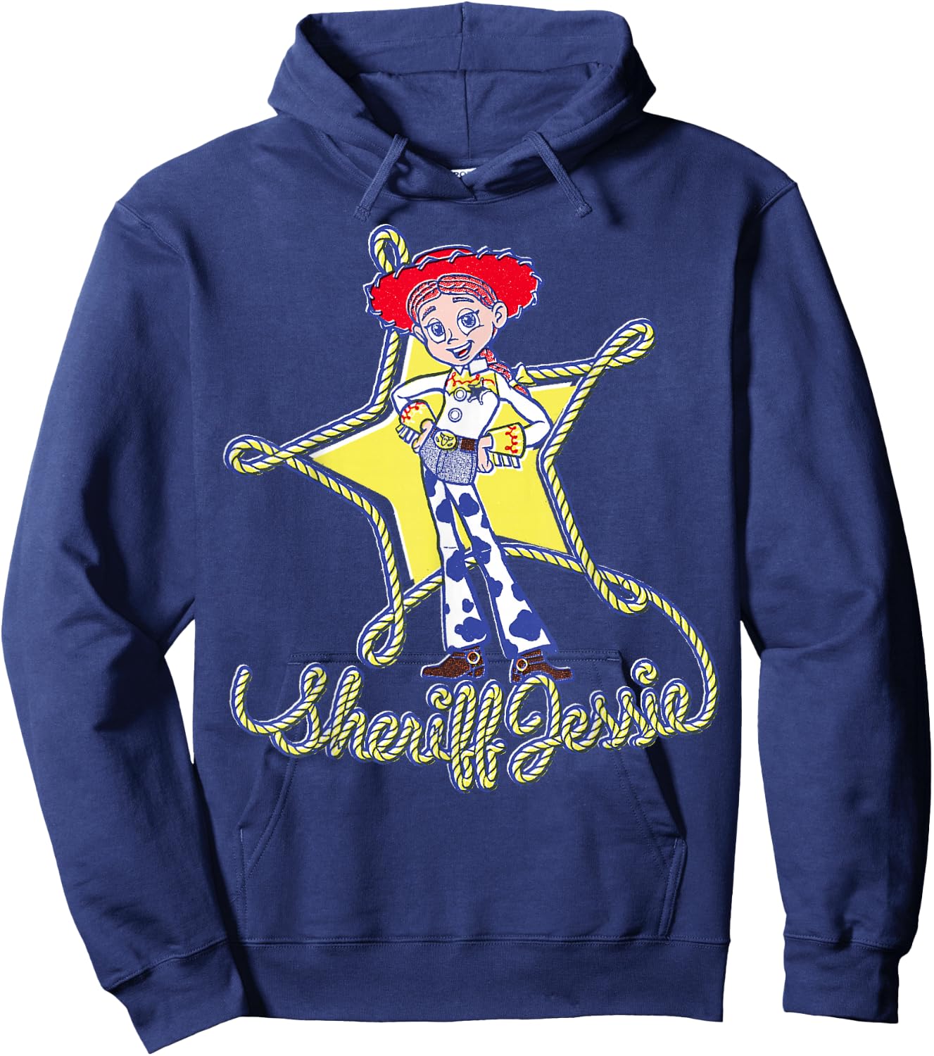 Disney Pixar Toy Story 5 Sheriff Jessie Lasso Star and Text Hoodie - Hoodie | Navy
