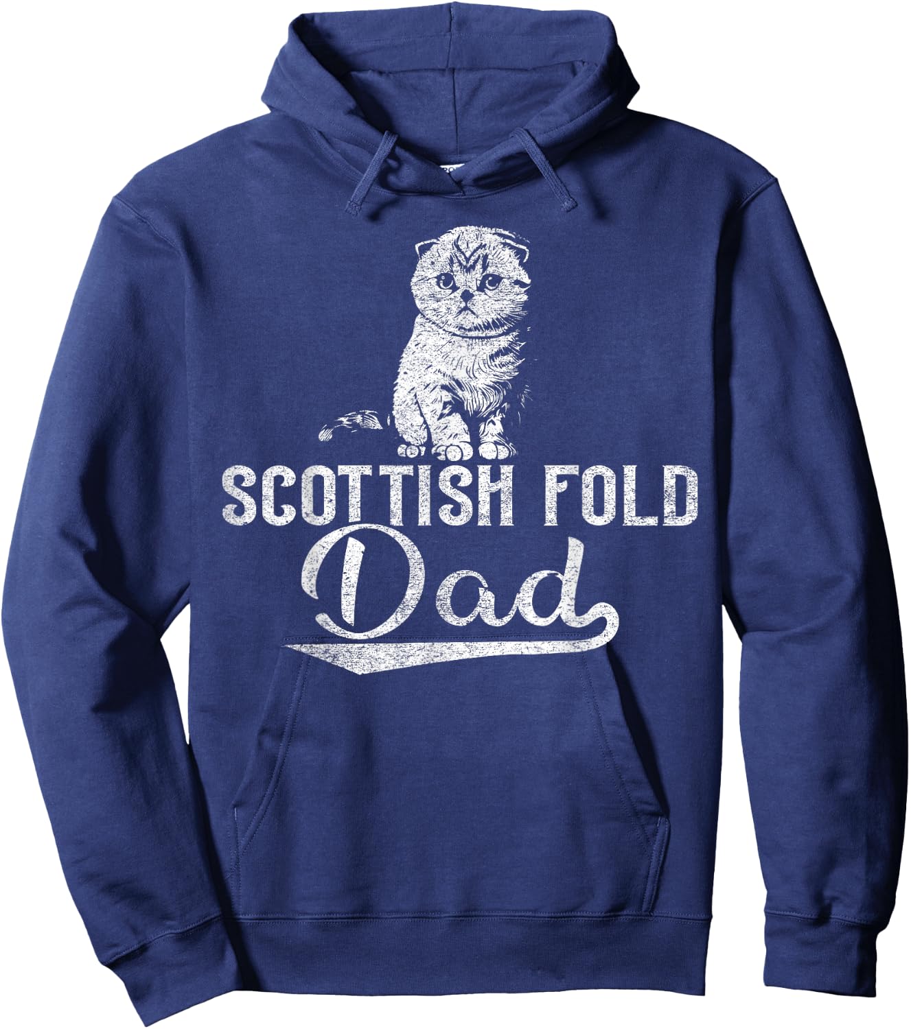 Cat Owner Dad - Scottish Fold Dad Men Women Girls Kids Hoodie - Hoodie | Navy