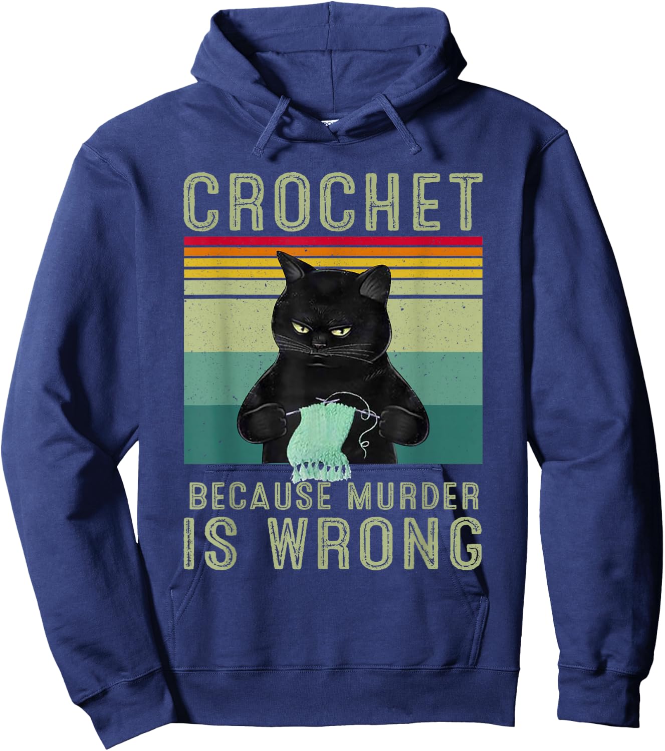 Crochet Because Murder Is Wrong Hoodie - Hoodie | Navy