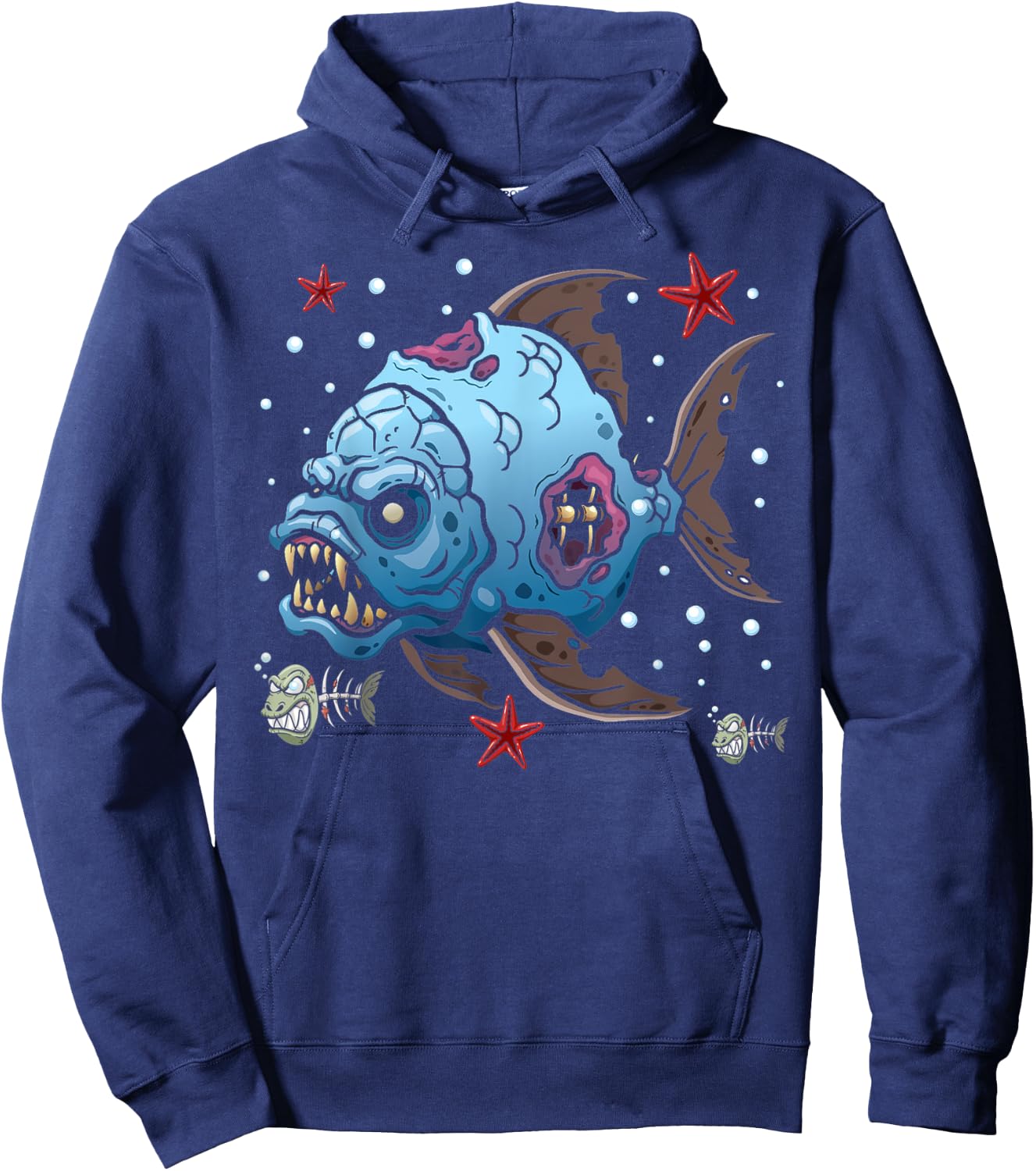 Sea Animal Zombies Fish Funny Halloween Costume Fish Hoodie - Hoodie | Navy