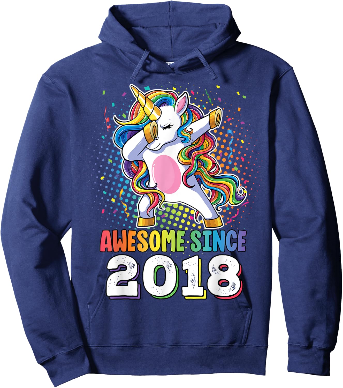 Awesome Since 2018 Shirt Girls 5 Years Old Birthday Hoodie - Hoodie | Navy