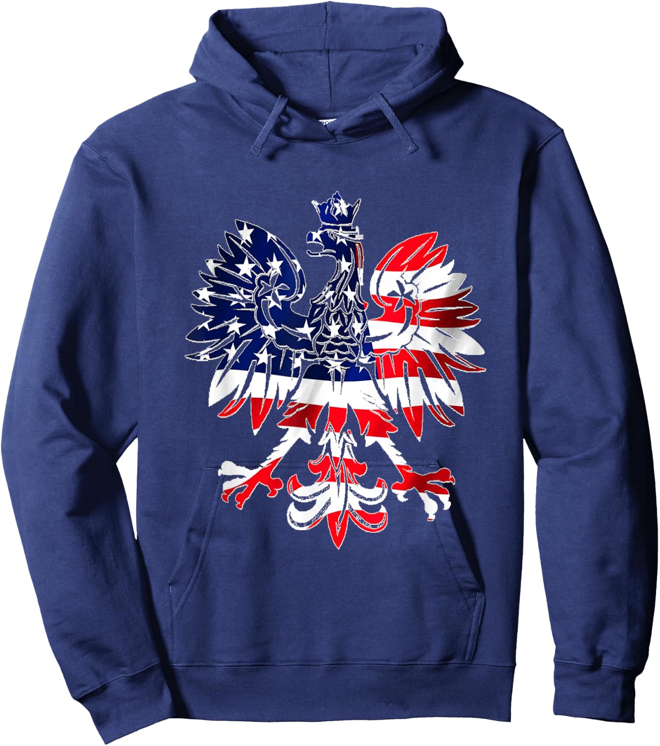 Dyngus Day Shirt Polish Eagle American Flag Poland USA Hoodie - Hoodie | Navy