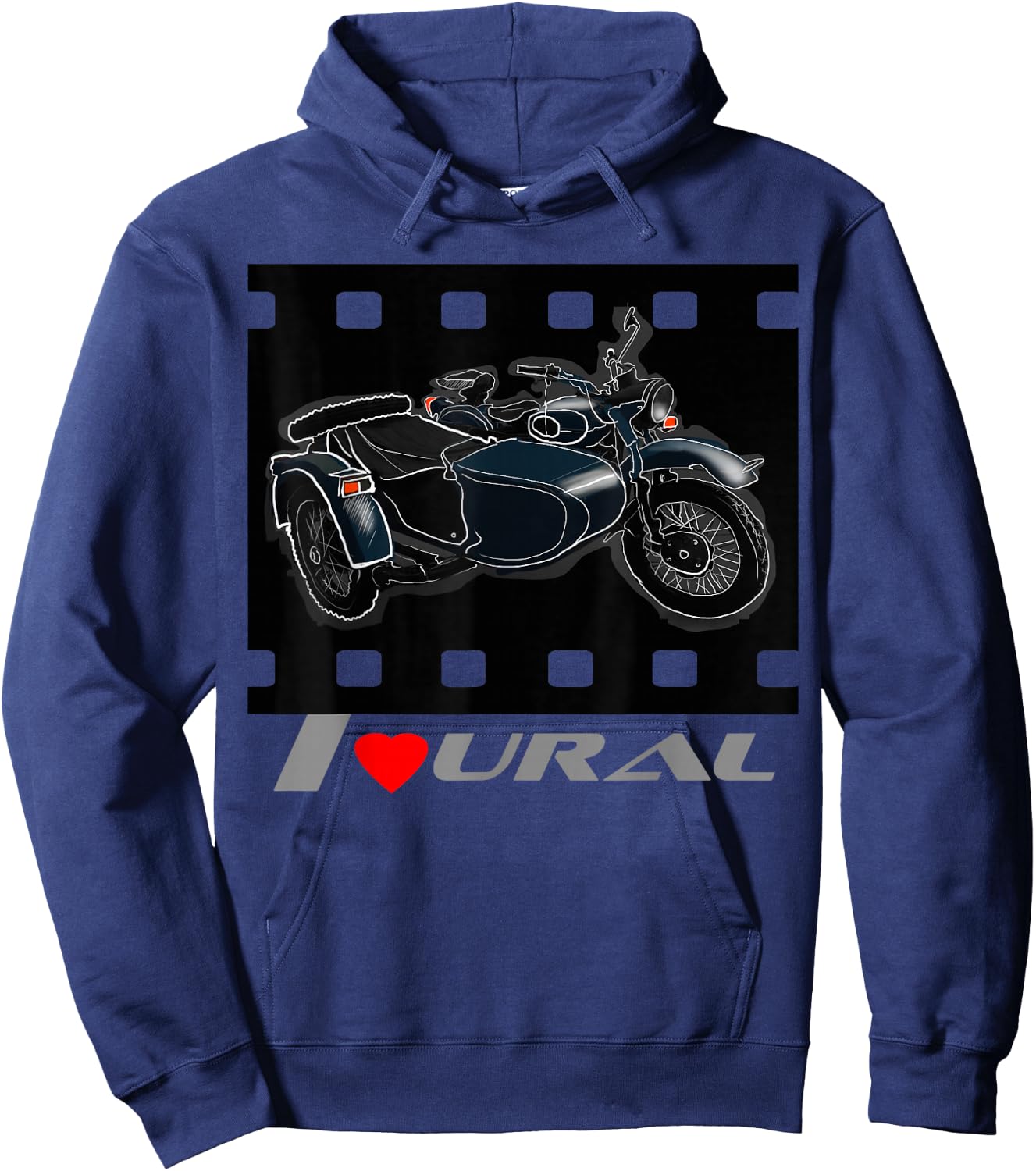 I love URAL for russian retro motorcycles lovers Hoodie - Hoodie | Navy