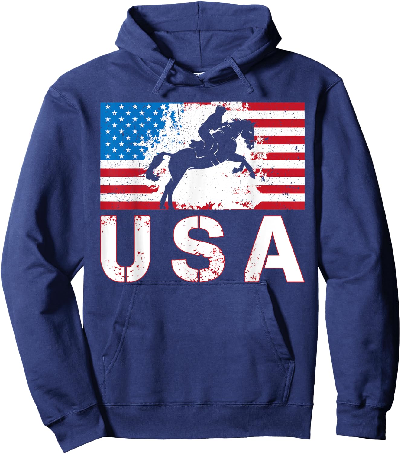 USA Equestrian team American flag US Horses rider men women Hoodie - Hoodie | Navy