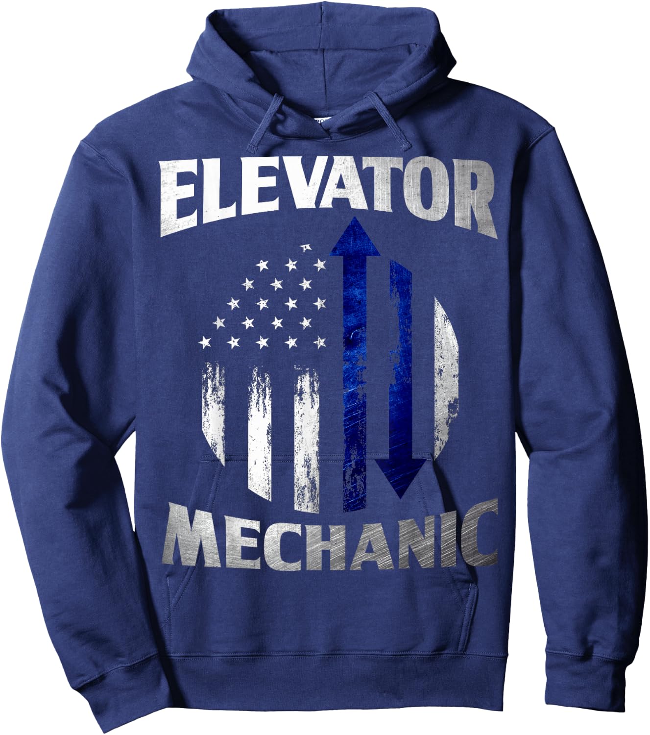 Elevator Mechanic American Flag Elevator Technician Hoodie - Hoodie | Navy