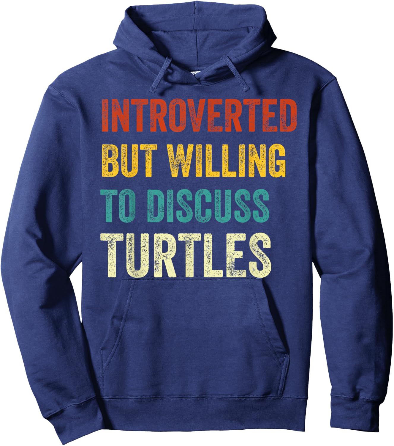 Introverted But Willing To Discuss Turtles Lover Retro Hoodie - Hoodie | Navy