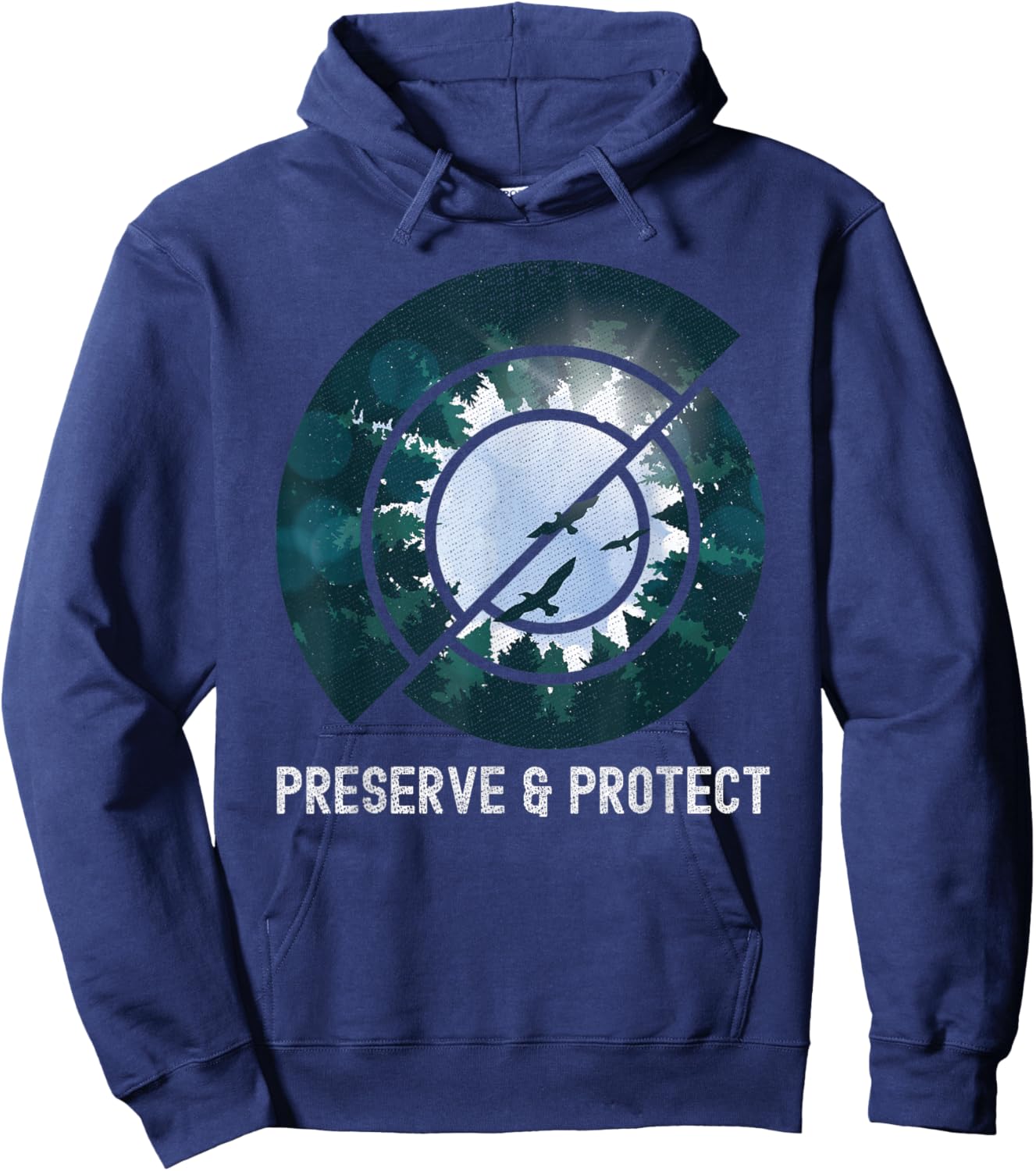Preserve & Protect Wildlife Forest Vintage Hoodie - Hoodie | Navy