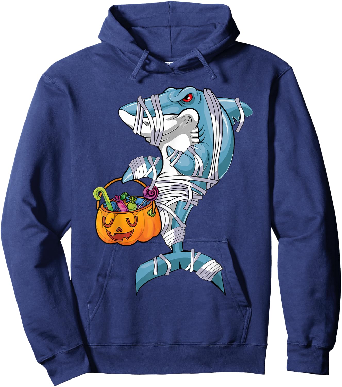Baby Blue Halloween Shark Boo Boo Funny Family Shark Hoodie - Hoodie | Navy