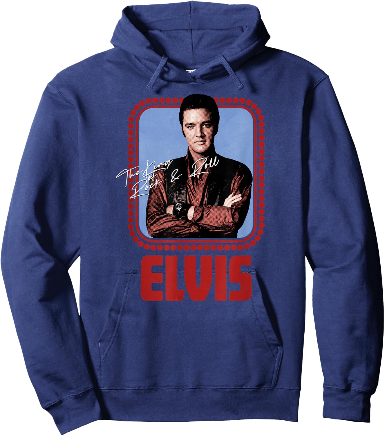 Elvis Presley Official Rock N Roll Script Hoodie - Hoodie | Navy