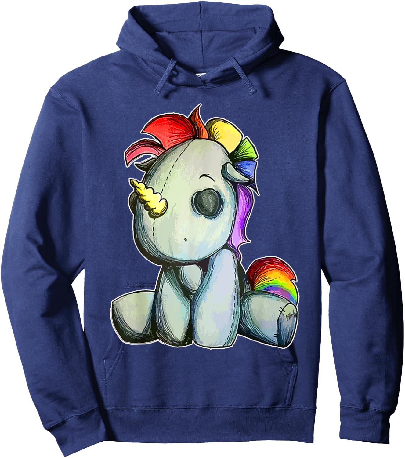 Funny Unicorn Pastel Goth Voodoo Doll Halloween Costume Day Hoodie - Hoodie | Navy