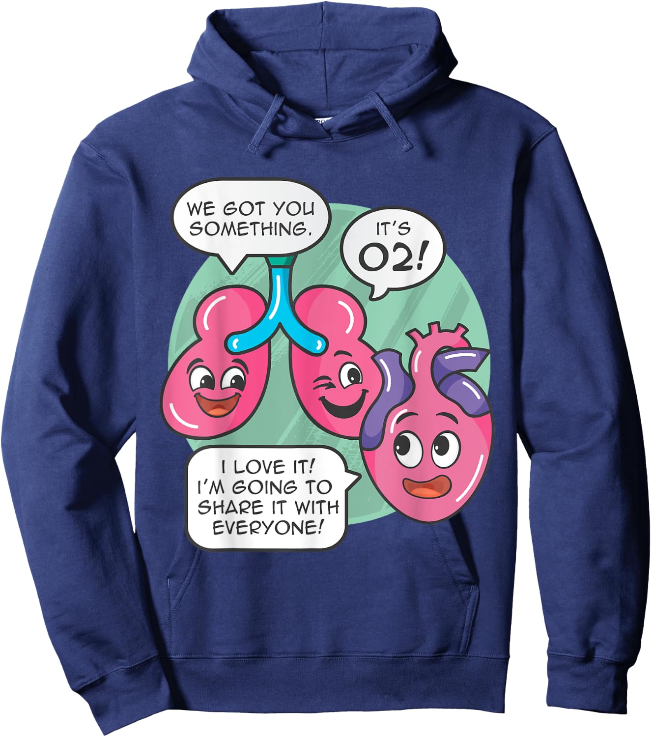 Understanding Human Anatomy Oxygen For The Heart Lungs Doctor Hoodie - Hoodie | Navy