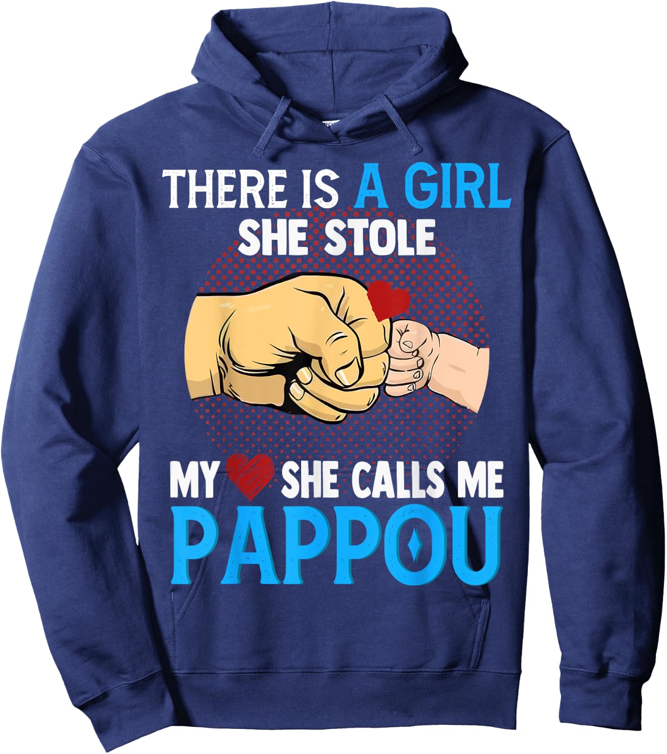 Pappou Fathers Day From Wife And Daughter She Stole My Heart Hoodie - Hoodie | Navy