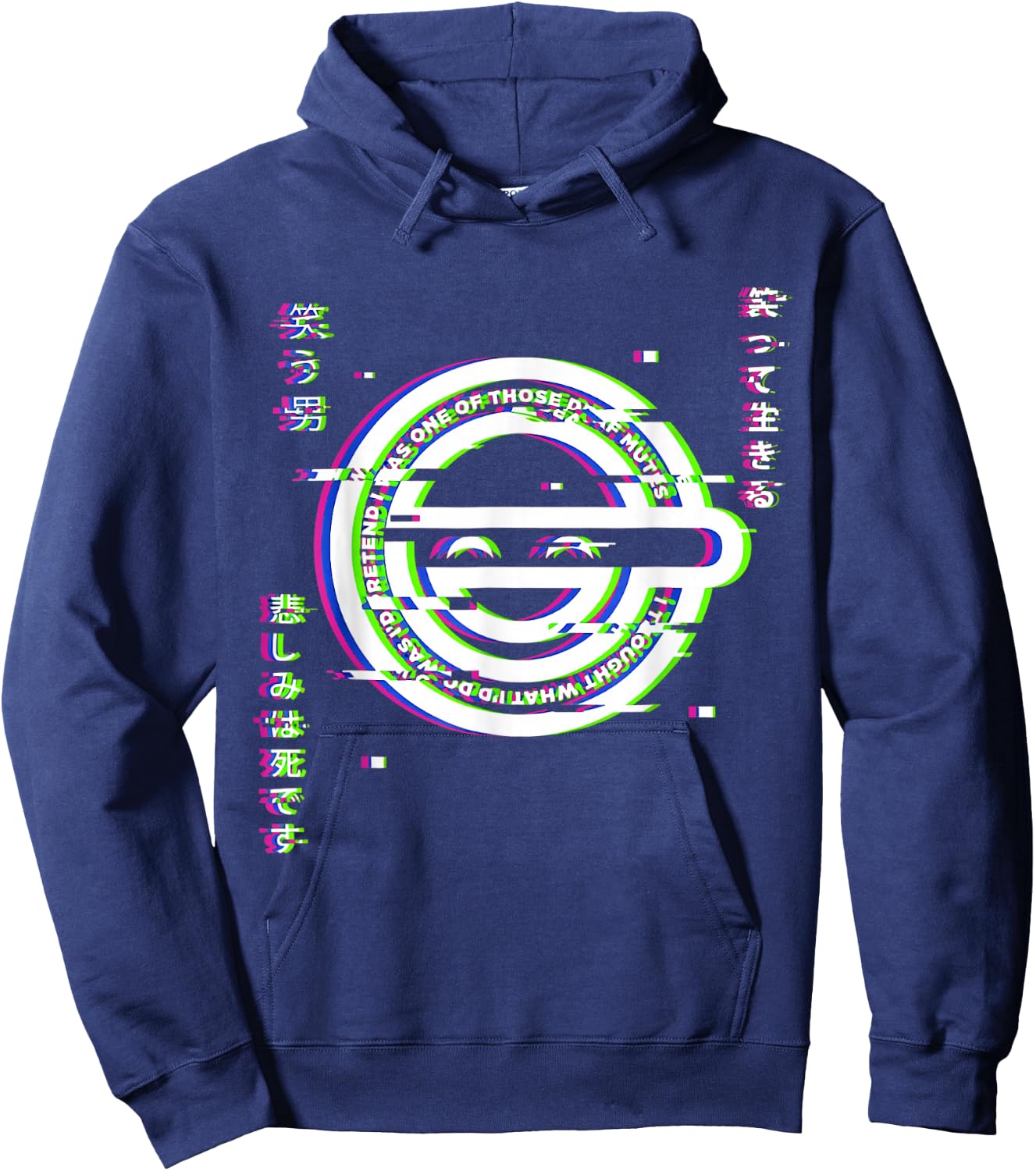 Ghost Hacker Laughing Japanese Man Anime and Manga Otaku Hoodie - Hoodie | Navy