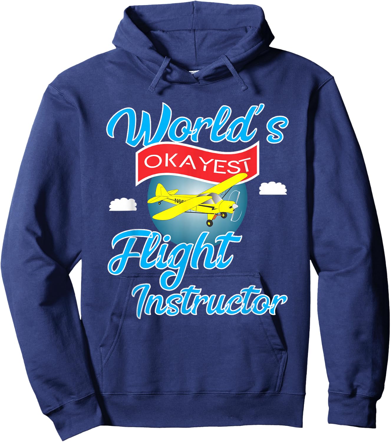 Worlds's Okayest Flight Instructor Hoodie - Hoodie | Navy